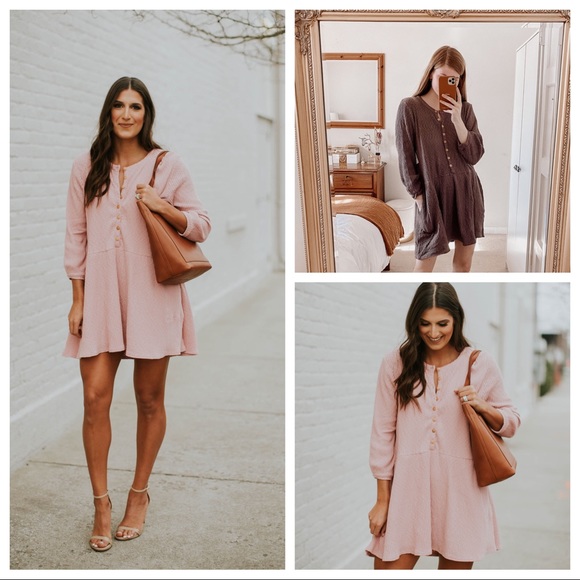 FREE PEOPLE BOHO HENLEY FLOWY KNIT DRESS A3C - Picture 12 of 16